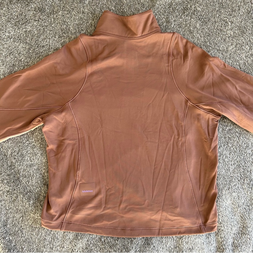 lululemon athletica Mauve Brown Pullover Half-Zip Hoodie with Purple Accents - Picture 9 of 12